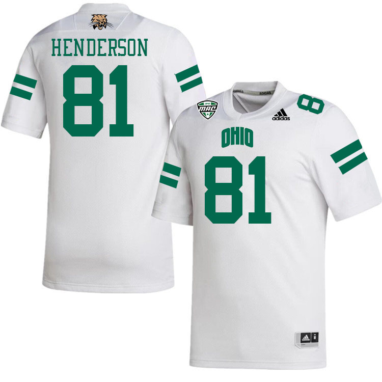 Ohio Bobcats #81 Bralen Henderson College Football Jerseys Stitched-White